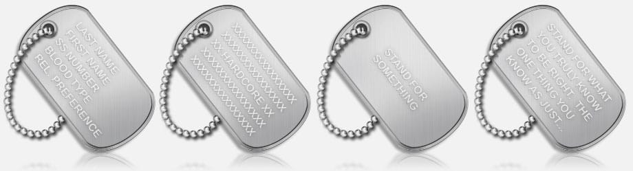 Photo Etched Style Dog Tags
