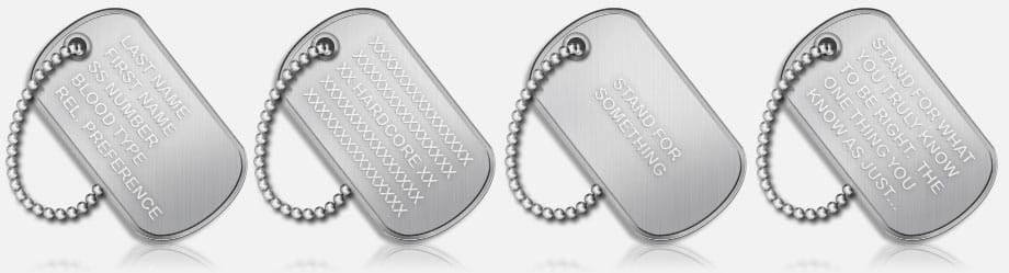 Real Black Debossed Military Dog Tags Made Just For U 