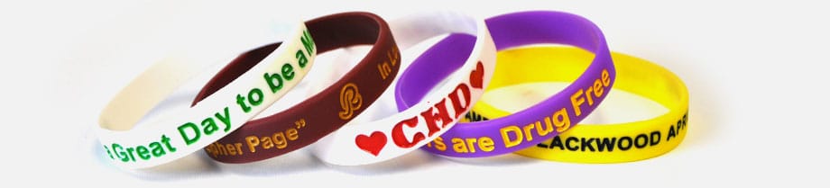 Color Filled Silicone Wristbands