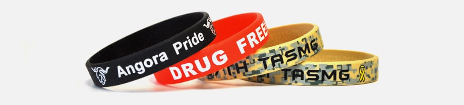 Silk Screened Silicone Wristbands